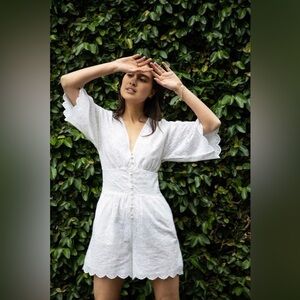 Notes Du Nord | OMIA Playsuit Romper White Crochet